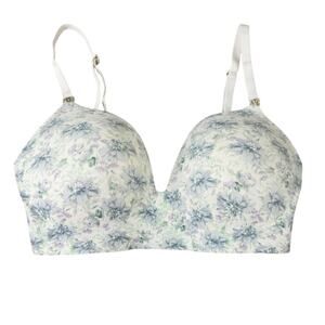 Victoria’s Secret Padded No-Wire Bra 32DDD Floral Print‎ Comfort Stretch